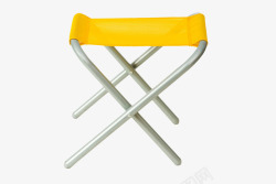 手绘黄色折叠椅凳素材