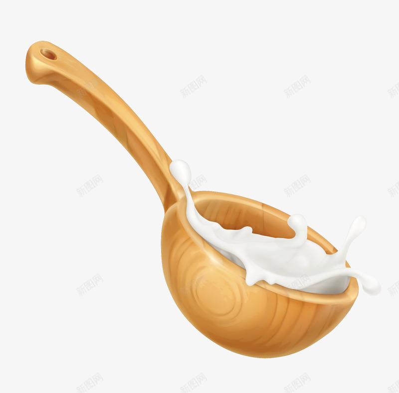 棕色木制牛奶勺png免抠素材_88icon https://88icon.com 木制木勺 木制牛奶勺 木勺png 棕色木勺 矢量木勺