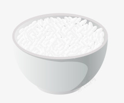一碗白米饭矢量图素材
