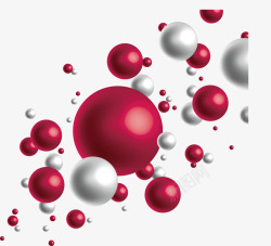 红白立体圆球素材