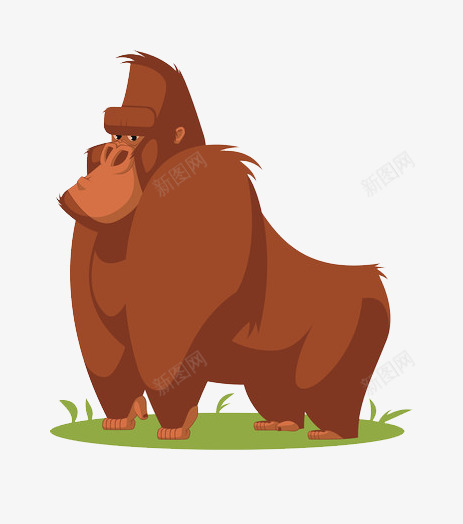 卡通版里的大猩猩png免抠素材_88icon https://88icon.com 动物 卡通 大猩猩 漫画