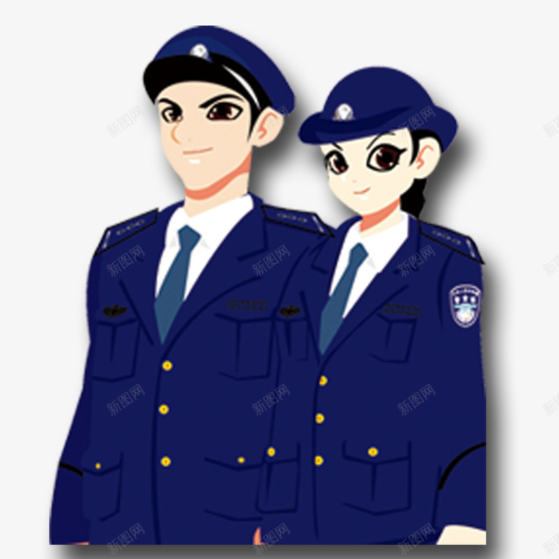 网络警察psd免抠素材_88icon https://88icon.com png 元素 卡通 小人 网络警察