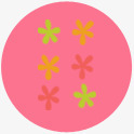 手绘粉色花纹圆球图标图标