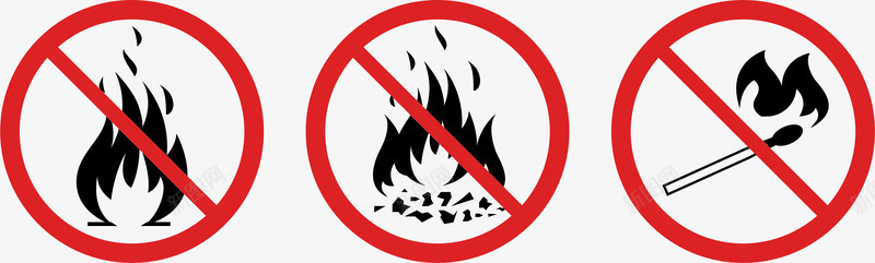 警示标示矢量禁止烟火图标图标