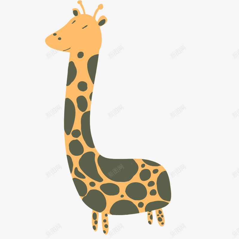 卡通扁平化可爱动物欢乐png免抠素材_88icon https://88icon.com 动物 卡通 可爱 多彩 扁平化 手绘 手绘免费下载 欢乐 长颈鹿