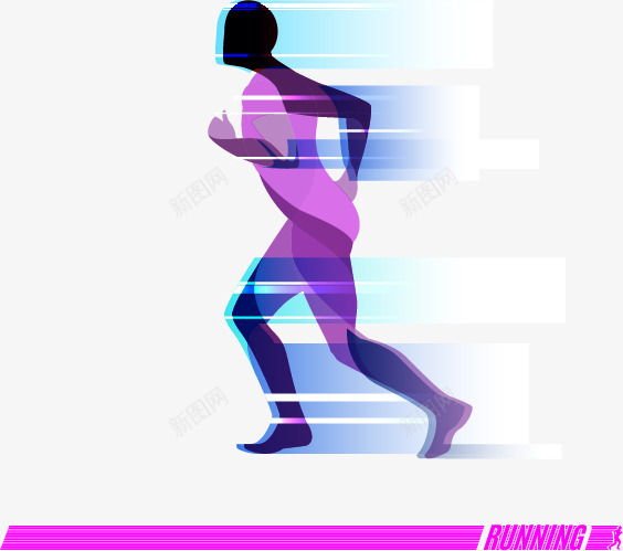 创意运动跑步人物png免抠素材_88icon https://88icon.com 个性 动感 抽象人物 时尚 跑步 运动员