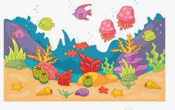 多姿多彩的海底世界矢量图素材