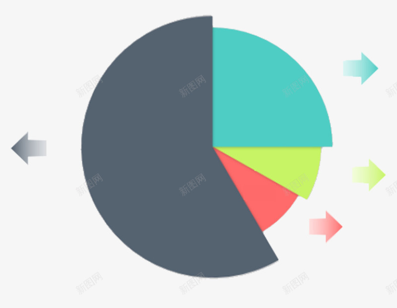 扇形统计图png免抠素材_88icon https://88icon.com PPT 信息 免抠png素材 彩色 扇形统计图