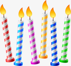 蜡烛的吊灯手绘彩色生日蜡烛高清图片