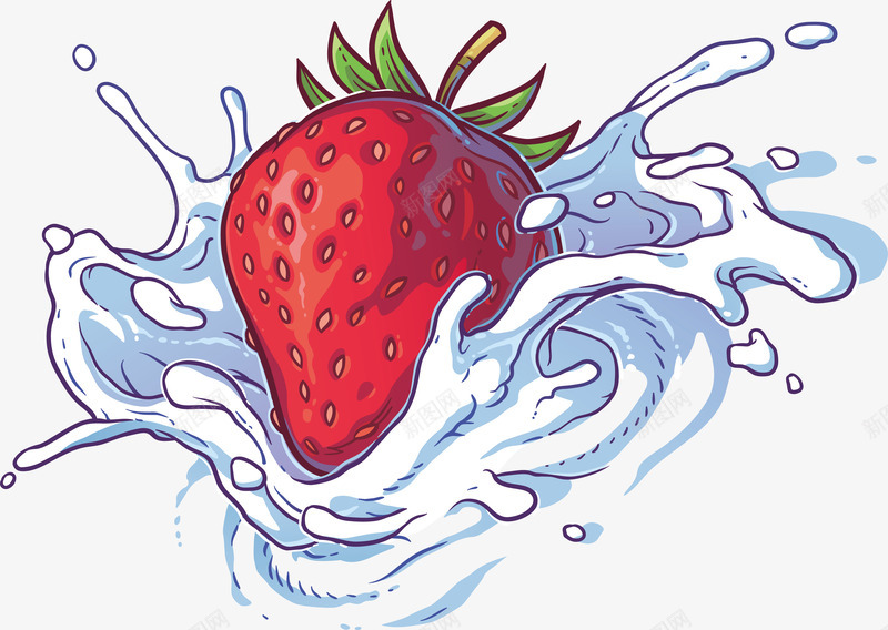 美味的草莓牛奶png免抠素材_88icon https://88icon.com 新鲜草莓 果汁 果汁海报 牛奶 矢量png 草莓 草莓牛奶