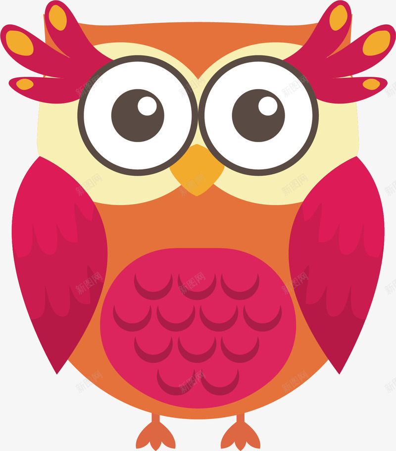 多彩漂亮猫头鹰矢量图ai免抠素材_88icon https://88icon.com 创意 卡通 商务 多彩 手绘 猫头鹰 简约 矢量图