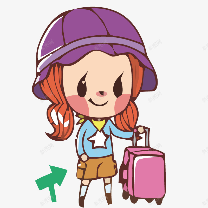 户外旅行女孩png免抠素材_88icon https://88icon.com 人物 出行 时尚 漫画 行李