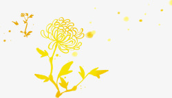 黄色卡通手绘菊花造型素材