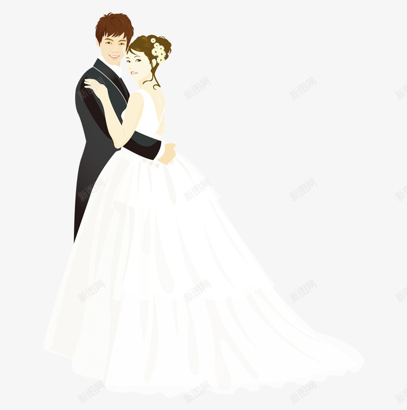 唯美卡通可爱小人结婚照png免抠素材_88icon https://88icon.com 卡通 可爱 唯美 小人 结婚