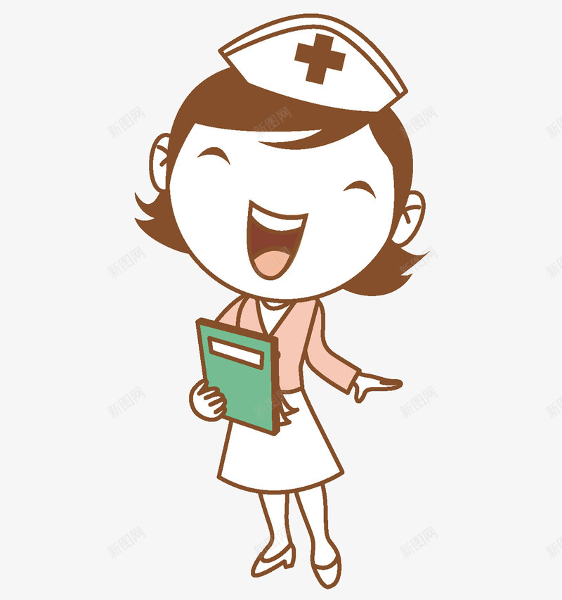 漂亮的护士png免抠素材_88icon https://88icon.com 卡通 女人 护士 插图 病历夹 绿色的 高兴地