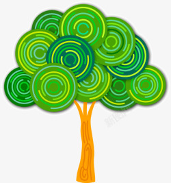 创意绿色树木矢量图素材