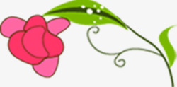 粉色手绘模糊花朵植物素材
