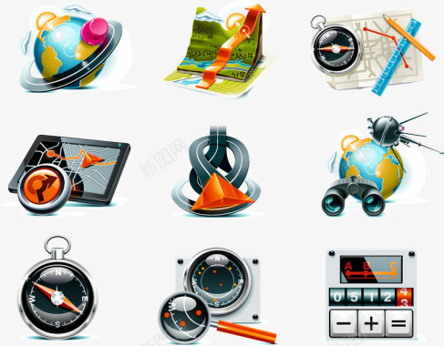 矢量冬季旅游素材旅行图标矢量图图标