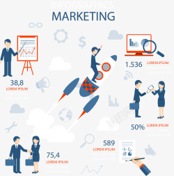 商务人物市场营销信息图矢量图素材