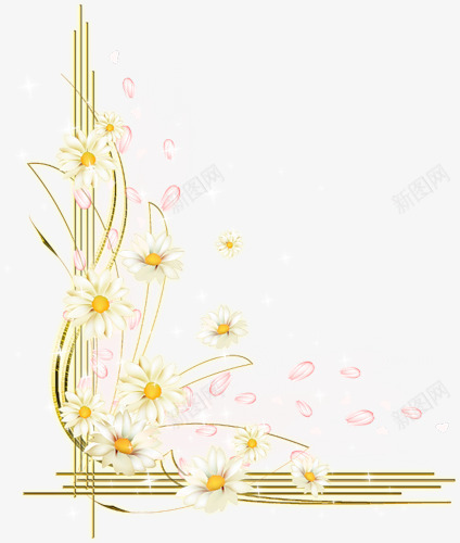 菊花边框png免抠素材_88icon https://88icon.com 底纹 纹理 菊花 边框