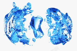 蓝色清水泡沫背景图片蓝色动感水花水纹高清图片