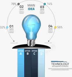 灯泡与环形信息图素材