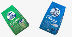 两瓶某品牌的牛奶素材