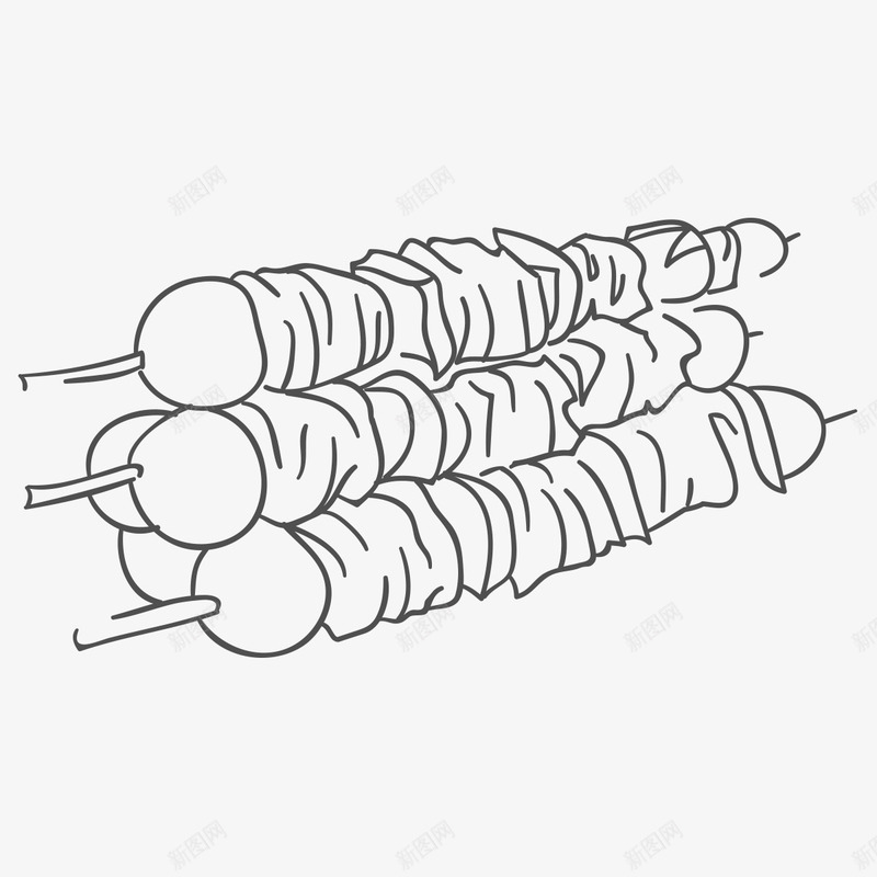 手绘烤串png免抠素材_88icon https://88icon.com 烤串 烧烤 矢量装饰 装饰 装饰画 食物