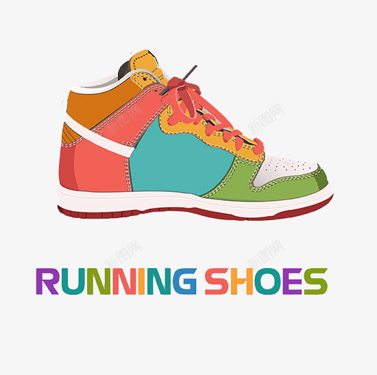 彩色运动鞋png免抠素材_88icon https://88icon.com 多彩 彩色 手绘 运动鞋