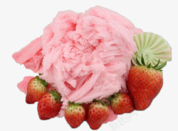 草莓牛奶甜食绵绵冰素材