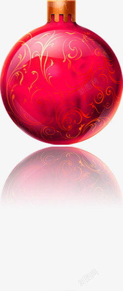 红色可爱花纹圆球素材