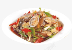 海鲜炒花蛤素材