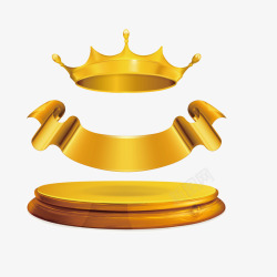 金色皇冠金属装饰矢量图素材