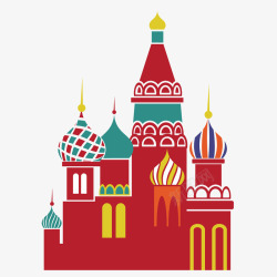 美丽的俄罗斯大教堂矢量图素材