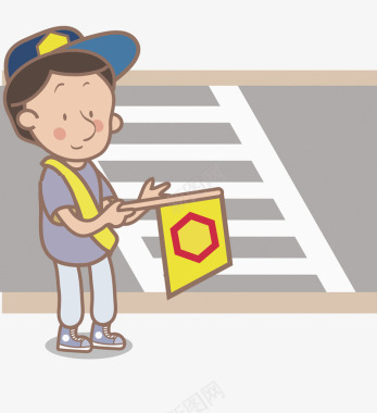卡通插图交通安全图标图标
