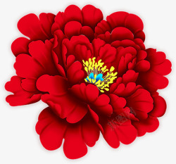 手绘创意合成效果红色的菊花素材