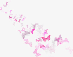 漂浮粉色蝴蝶素材