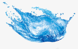 蓝色手绘漂浮水花装饰素材