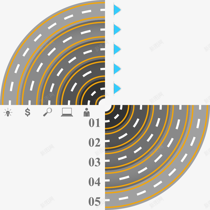 圆环高速公路图表png免抠素材_88icon https://88icon.com PPT元素 PPT图形 PPT图表 信息 商务信息 演示图形 高速公路图表