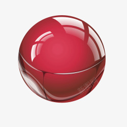 红色玻璃质感光泽球体素材