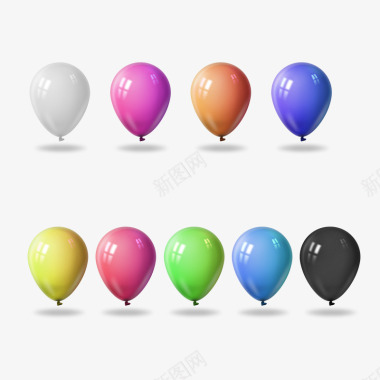 花朵气球各种颜色气球图标图标