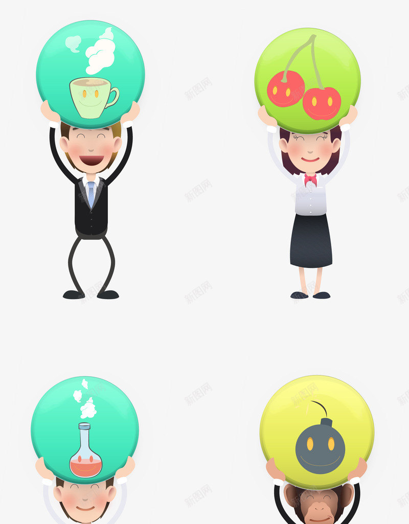 手绘拿着标签的小人矢量图ai免抠素材_88icon https://88icon.com PPT人物 举着标签的人 女人 手绘 男人 矢量图