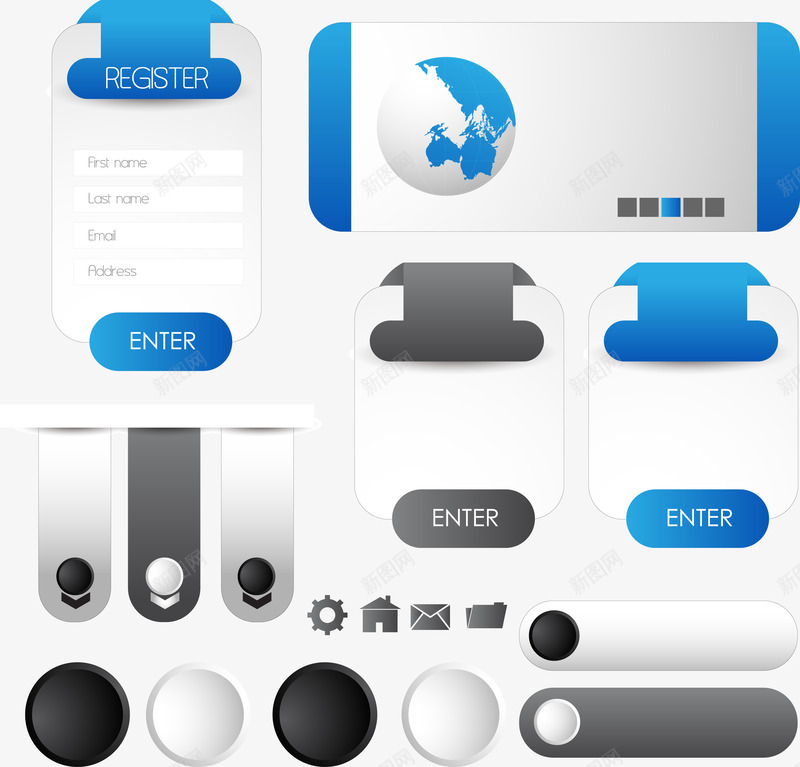 注册框矢量图eps免抠素材_88icon https://88icon.com 导航栏 搜索框 注册框 矢量图