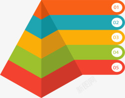 彩色金字塔信息图表矢量图素材