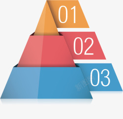 金字塔数字标签矢量图素材