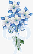 白蓝色花束素材