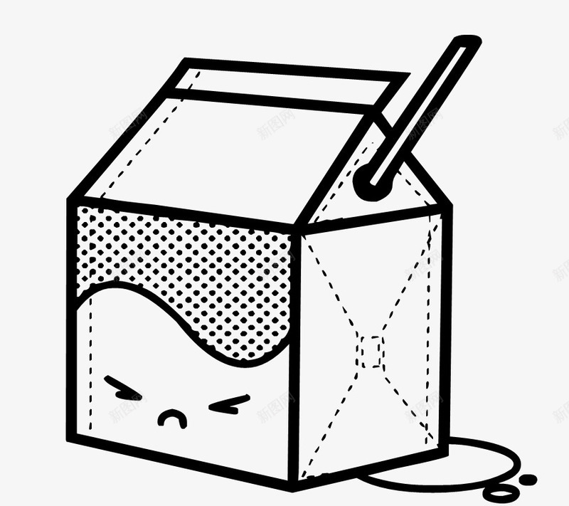 手绘牛奶盒png免抠素材_88icon https://88icon.com 儿童 吸管 手绘 涂鸦 牛奶盒 牛奶盒黑白画 表情
