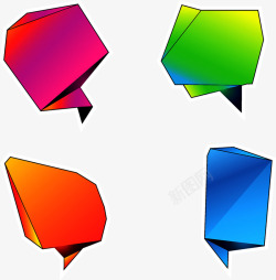 多彩折纸对话框素材