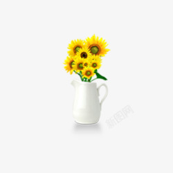 白花瓶黄菊花素材