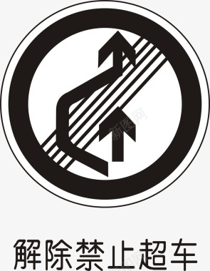 道路交通牌解除禁止超车矢量图图标图标